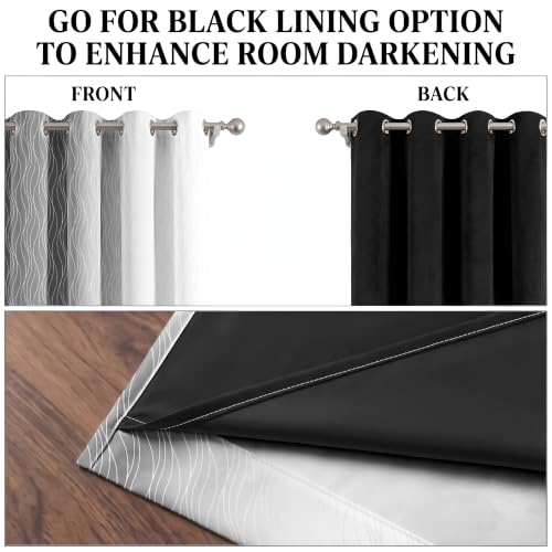 Image of Ultimate Trends Ombre Blackout Curtains for Bedroom Room Darkening Curtains for Living Room,Energy Saving,Thermal Insulated Grommet Window Drapes, Grey and Greyish White, 7 FEET,2 Panels