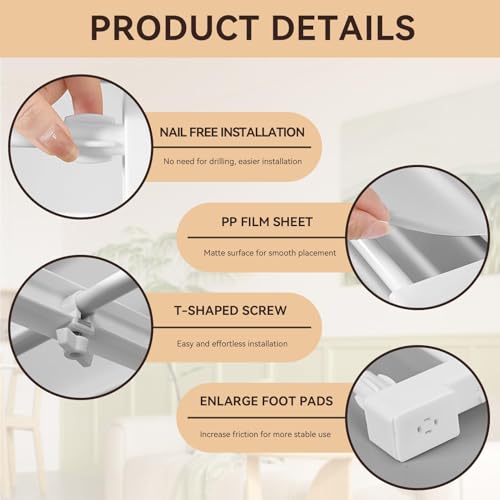 Erweiterbares Schrank-Spannregal, Klemmregal Kleiderschrank-Trennbrett-Aufbewahrung, Erweiterbar Kleiderschrankzubehör Ausziehbare Stange, Platzsparende Geschichtete Trennwand Für Den Schrank 38-55cm