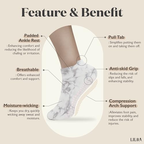Image of Low Cut Grip Sock - Non-Slip Yoga Sock for Women & Anti-Skid Grips for Pilates, Yoga, Barre