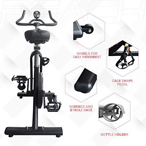 Image of Reach Evolve Spin Bike with 18kg Flywheel | Exercise Cycle for Home Gym | Adjustable Resistance for High-Intensity Fitness Workouts | Max User Weight 120kg
