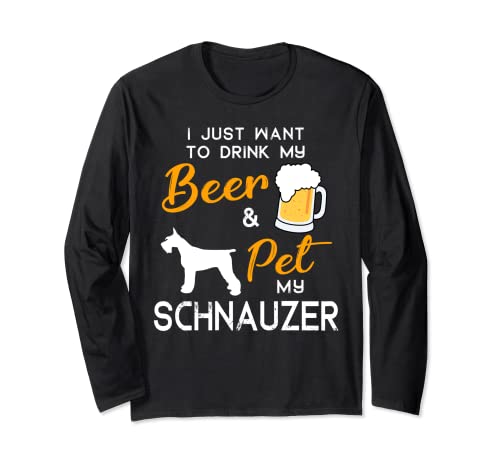 Schnauzer Dog Beer lover owner Christmas Birthday Gift Manga Larga