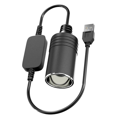 NXPUXP 120 CM Adaptateur USB vers Allume-Cigare,5 V USB vers Prise Femelle 12 V Cordon Adaptateur,pour GPS Dashcam Chien Électronique etc.