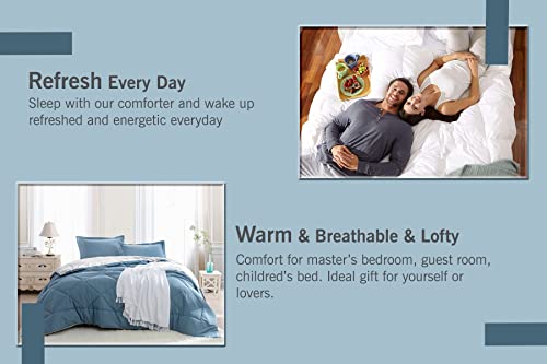 Image of Filbert - 400 GSM Reversible Microfiber Rajai Double Bed Comforter Blanket, Super Soft Microfiber Diamond Stitch Quilt (90 inch x 100 inch Inches /228cm x 254cm) - Comforter Double Bed|Silver /Sky Blue