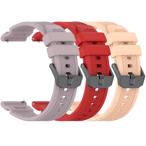 Garmin Venu X1�p �V���R���N�C�b�N�����[�X�r���v�X�g���b�v 24mm �����p�o���h ���K�ȃX�|�[�c�o���h Garmin Venu X1�X�}�[�g�E�H�b�`�p �I�����W�A�u���b�N�A���b�h�A�O���[���ȂǂɑΉ� (�p�[�v��/���b�h/�s���N) 3�{�p�b�N