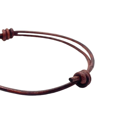 Miniatura 3 de 1.5 mm Men Genuine Leather Bracelet - Handmade Adjustable Cuff, Mens Minimalism Leather Wrap Wristband, Simple Accessories, Premium Leather, Women