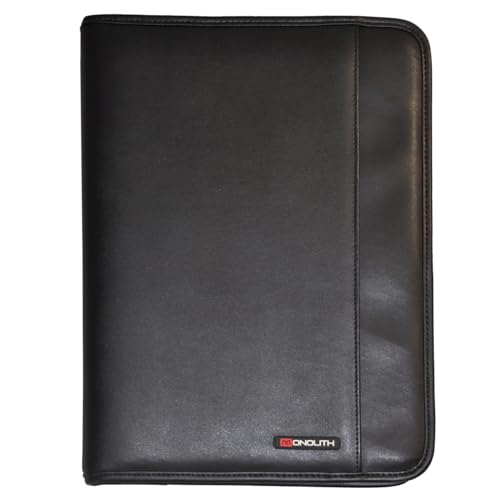 Porte-documents aspect cuir zippé Monolith classeur de conférence noir pour dossiers A4