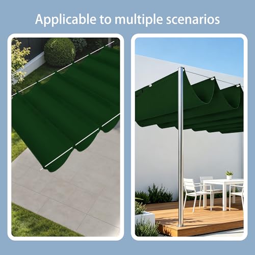 Voiles d'ombrage rétractable 4x3.4m étanche sable et vert