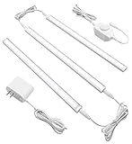 ASOKO LED Under Cabinet Lighting Dimmable, Daylight White 4500K, 3 Pack 12' Linkable LED Light Bars Plug in, Upgrade UL Listed Plug 12V, 1200 Lm, Led Closet Light for Kitchen Counter, Bookcase, Shelf