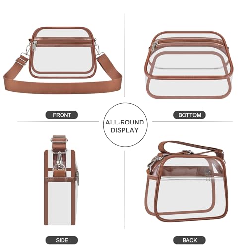 Image of Clear Bag for Stadium Events Clear Sports Fan Handbags Purses with Adjustbale Strap for Concerts Festivals Game Day