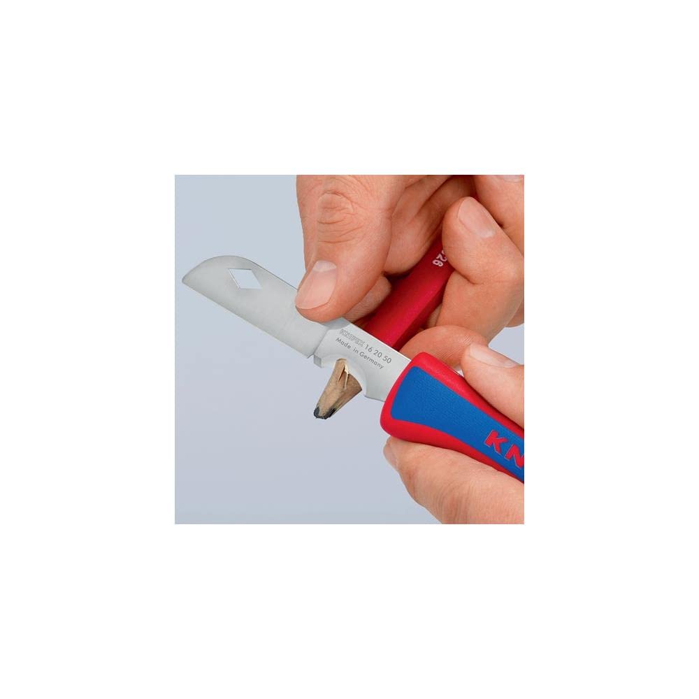 KNIPEX Navaja plegable para electricistas en blister 120 mm, 16 20 50 SB