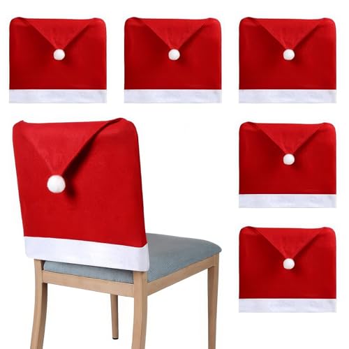 Moshiqgaol 6er Set Stuhlhussen Weihnachten, Weihnachtsstuhlhussen für...