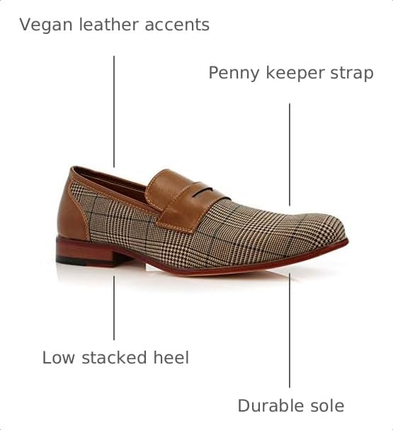 Image of Ferro Aldo Men's Classic Penny Loafers & Slip-On Dress Shoes | Woven, Floral, and Plaid Styles |