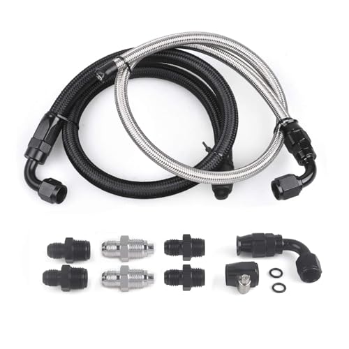 ZHSYMX 25Inch AN6 Power Steering Pump Hose Kit Compatible with Chevy C10 Connects GM Type II Power Steering Pump