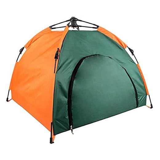 DHGTEP Iglú Portátil para Perros Casa De Campaña Al Aire Libre para Perros Pequeños Y Medianos Cama Plegable E Impermeable para La Cueva del Perro para Acampar En La Playa (Color : Orange Green)