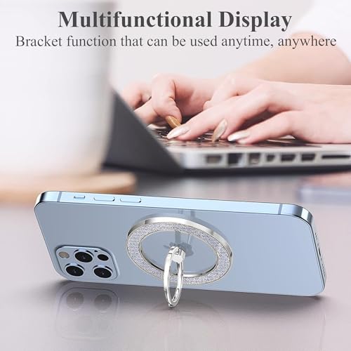 Soporte magnético para teléfono compatible con iPhone 15 Pro Max de color plateado 7