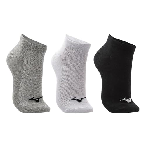 Kit 3 Pares Meias Mizuno Basic, Sem Cano 33/38, Multicolorido, P