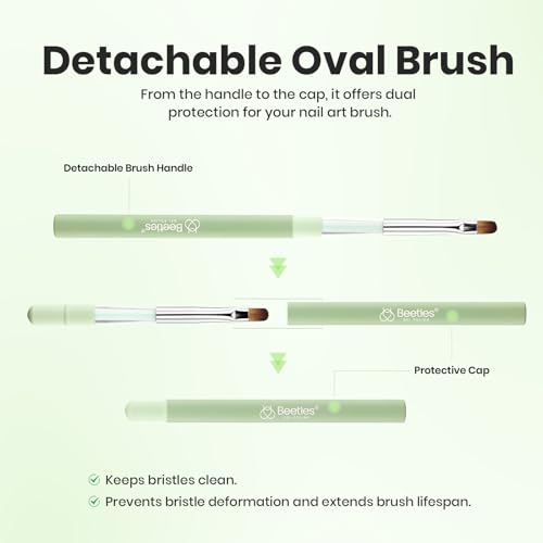 Image of Beetles Nail Art Brushes, Clean Up Brush Gel Polish Nail Art Design Pen | Painting Tools Fingernail Brush Nail Cleaning Brush Nail Art Liner Brush and Nail Dotting Pen Salon Diy at Home