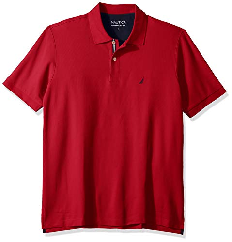 Nautica mens Classic Fit Short Sleeve Solid Performance Deck Polo Shirt, Nautica Red, XX-Large Tall US
