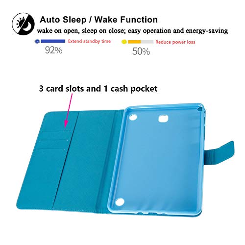 Uucovers For Samsung Galaxy Tab A 8.0 Inch 2015 Tablet Case Sm-T350/T355/P350/P355 Pu Leather Folio Stand Wallet Soft Tpu Back Shockproof Cover With Card Pockets Magnetic Shell, Rainbow Dust Tree #TOP3