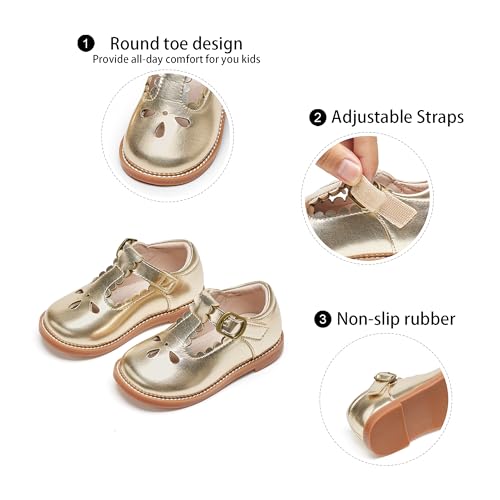 Image of GINFIVE Toddler Girls Mary Jane School Oxford Dress Flat Shoes for Wedding