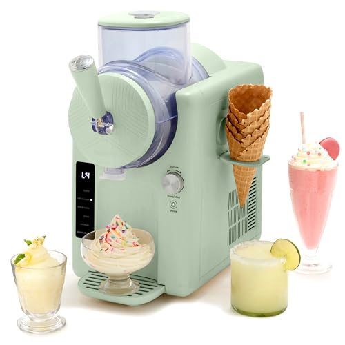 GreenPan Frost Ice Cream Machine & Frozen Drink Maker, Soft Serve, Slushie, Sorbet, Milkshakes & Cocktails, No Freezer Needed, 7 Textures, Quiet & Rapid, Easy Clean, Family Size, Pistachio Sage
