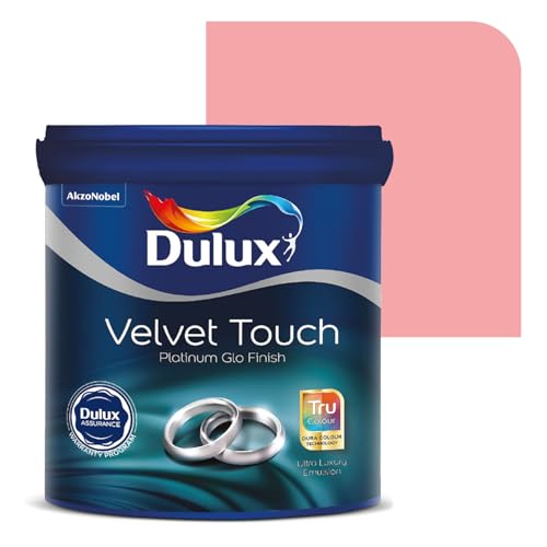 Image of Dulux Platinum Glo Super Premium Interior Emulsion Paint For Walls With 6 Years Warranty| Rich Matte Finish | Dirt & Dust Resistant | Smooth Colors (1 Litre,Pink Revelation)