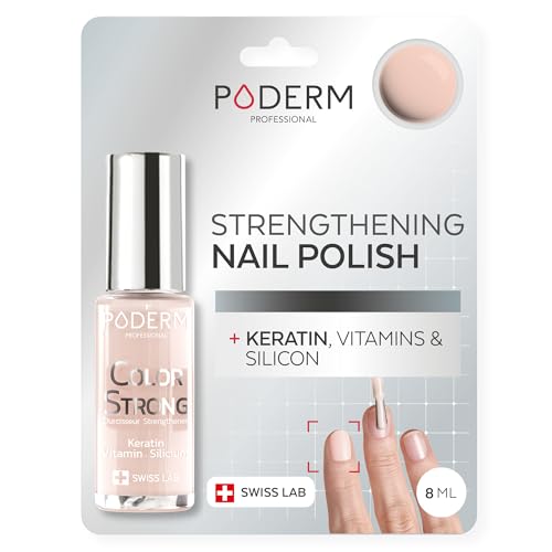 PODERM Nail Polish | Nail strengthener | Repairs & Strengthens damaged, weakened nails | Nail Care for strong Nails – Enriched with Keratin, Biotin and Silicon – Hands & Feet – Swiss Made
