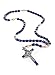 Genuine Made in Italy Rosary Necklace Blessed by Pope Francis Saint Benedict Medal Cross perfect for car mirror Rosarios catolicos para hombre Patron of Students Christian Values (Blue)
