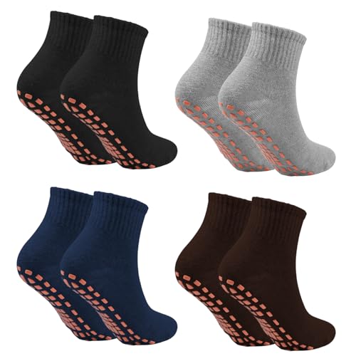 NATUCE 4Paar Anti-Rutsch-Socken Rutschsocken Stopppersocken...
