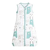 ZIGJOY Baby Schlafsack Baby Wickeldecke Baby Tragbare Decke Baumwolle Ärmellos Baby Grow Bag Swaddle Wrap Weicher Schlafsack für Kleinkinder Jungen Mädchen 18-30 Monate 80-90CM(Panda)