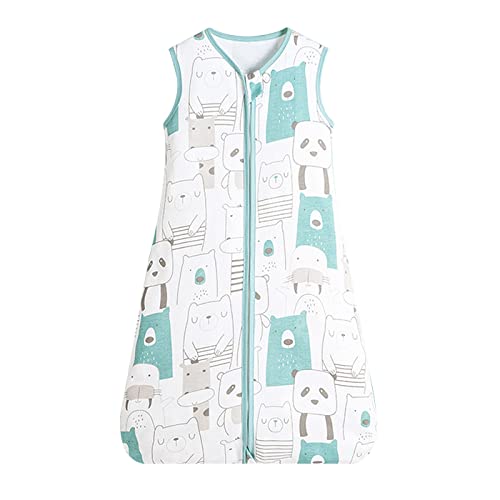 Zigjoy Bebe Wearable Manta Saco de Dormir de algodón Saco de Dormir Suave sin Mangas para Bebé con Cremallera de 2 vías para Bebé 0-6 Meses(Hombre Panda) Cover