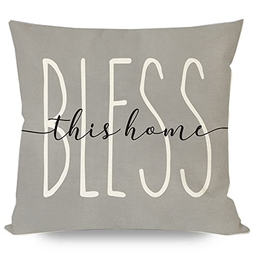 Pandicorn Grey Buffalo Plaid Green Eucalyptus Leaves Pillow Covers 18X18 Set Of 4, Spring Summer Decorative Throw Pillows Cases, Modern Farmhouse Seasonal Decorations For Home Couch Sofa #TOP4