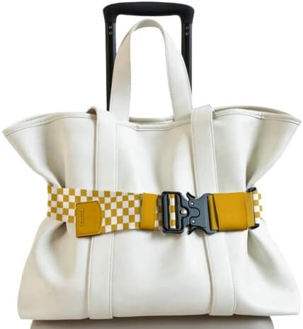 Cincha Travel Belt for Luggage - Stylish & Adjustable Add a Bag Luggage Strap for Carry On Bag - Airport Travel Accessories for Women & Men - As Seen on Shark Tank (Cream and Marigold)