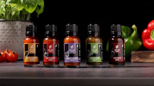 Mexican Tears Chili Sauce Geschenkset – Scharfe Soßen Mini-Probierbox – Geschenkidee für Männer & Frauen – Vegan & natürlich [5 x 20 ml]