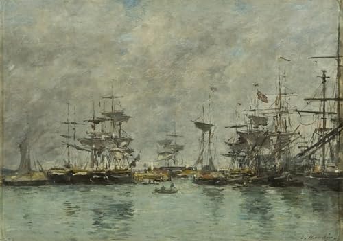 Scène de port Eugène Boudin Tableau Déco Salon Bord de Mer