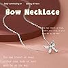 GAUEIOUR Bow Necklace,Butterfly Collarbone Necklace for Women,Light Luxury Sparkling Diamond Minimalist Design Necklaces, Sterling Silver Bow Necklaces for Women(Silver) #2