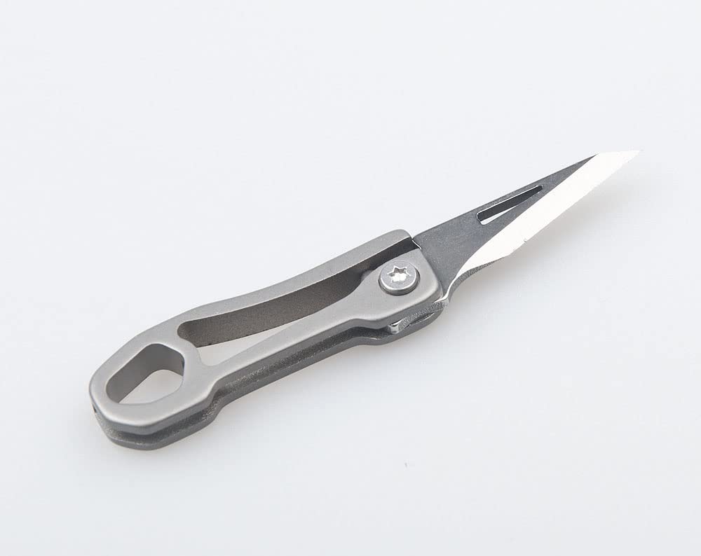 Coltello pieghevole Mini, lama in acciaio inossidabile da 1" con manico di titanio, Ultra compatto e leggero