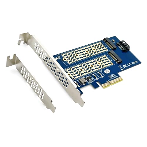 Amazon.co.jp: 10Gtek 2ポート M.2 NVMe アダプター M-KeyとB-Key