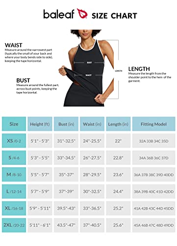Baleaf Womens High Neck Tennis Tank Tops Built In Bras Racerback Workout Athletic Sports Shirts Black M #TOP6