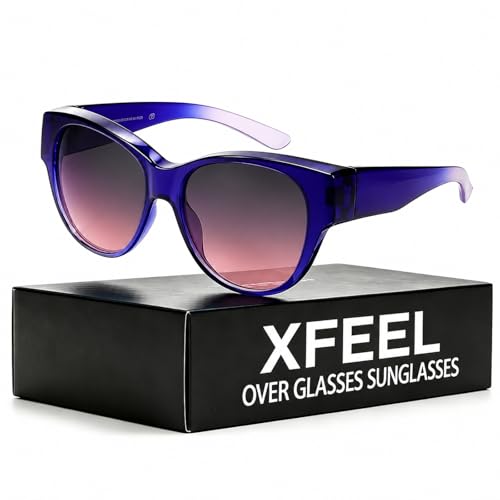 Image of Xfeel Polarized Over Glasses Sunglasses for Women Fitover Sun Glasses | Sunglasses that Fit Over Glasses, UV400 Protection, Outdoor Driving Shades, Over Reading /Prescription Glasses Sunglasses