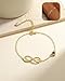 ZHESHY Infinity Birthstone Bracelets for Women Gold Charm Bracelets Non Tarnish Dainty 14K Gold Plated Heart Love Bracelets Birthday Jewelry Valentine's Day Gifts for Anniversary Wife Girlfriend Her