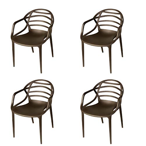 Image of CELLO Atria Chair (Brown) | Strong and Durable | Easy to Clean | Chair for Living Room, Bed Room, Kitchen, Office Room, Outdoor | 3 Years Warranty