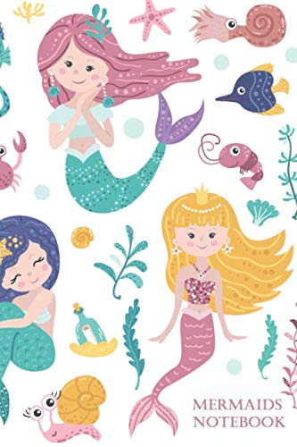 Mermaids Notebook for Girls: Writing and Drawing Journal Notebook, Cute Mermaids for Girls 6"x9" 110 Pages