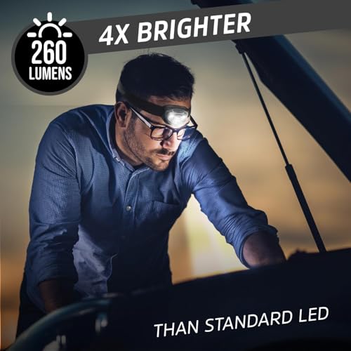 Image of Energizer LED Headlamp PRO (2-Pack), IPX4 Water Resistant Head Light | Hands-free light, camping headlamps for indoor and outdoor use, 260 lumens, head lights for forehead, 3 modes