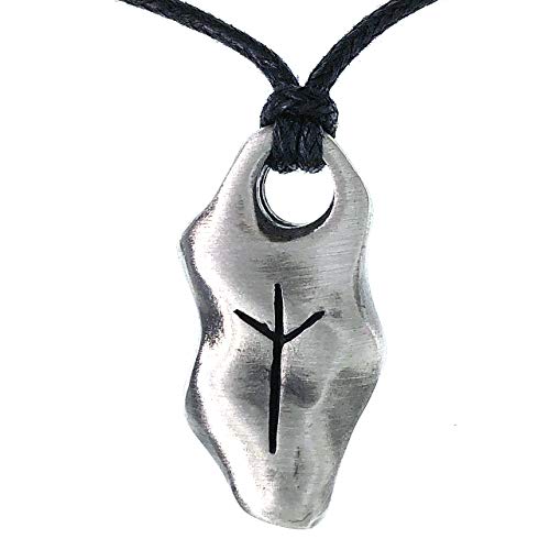 Ohdeal4U Nordic Norse Viking Jewelry Algiz Z-X Protection Amulet Health Happiness Element Air Elder Futhark Rune Symbol Runic Silver Pewter Men's Boy's Pendant Necklace For Men W Adjustable Cord #TOP27