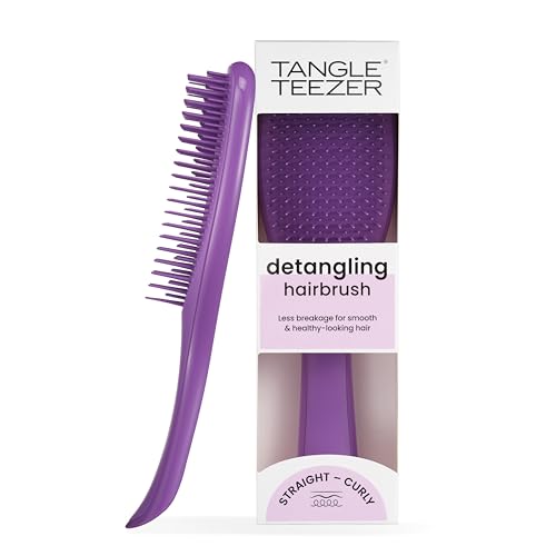 Tangle Teezer Ultimate Detangler - Districa i capelli bagnati e asciutti - Anti-rottura e scioglinodi. Design con setole a doppio livello - Spazzola adatta a tutti i tipi di capelli - Viola fresco