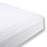 SwaddleDesigns Cotton Flannel Fitted Crib Sheet, Mod Circles, Pastel Pink
