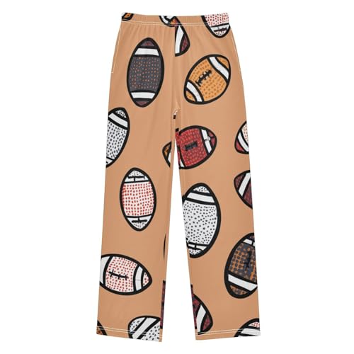 ZZXXB Cartoon Football Boys Long Pants Soft Trousers Elastic Waist Kids Lounge Bottoms with Pockets S-XL