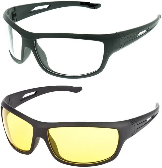 Driving Sunglasses, U V Protected Night & Day Drive Sunglasses Combo Pack of 2 (Free Size)-image-27