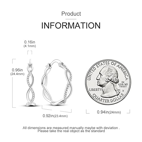 Narmo Hoop Earrings 925 Sterling Silver Earrings For Women Silver Twist Irish Celtic Knot With Cubic Zirconia Hoop Earrings #TOP2
